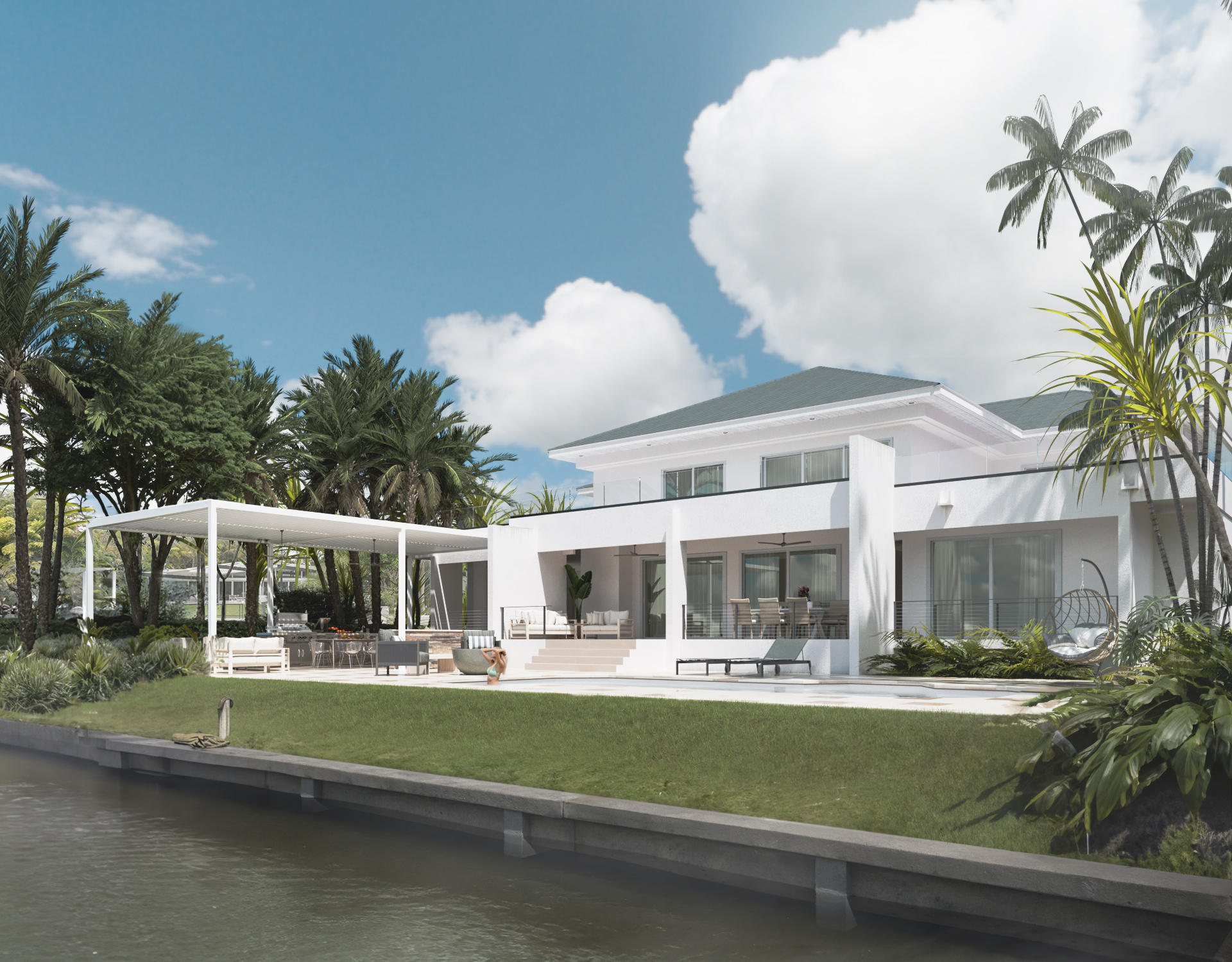Render arquitectónico · 945H · vivienda unifamiliar · Miami Florida Estados Unidos · Arcando Visual