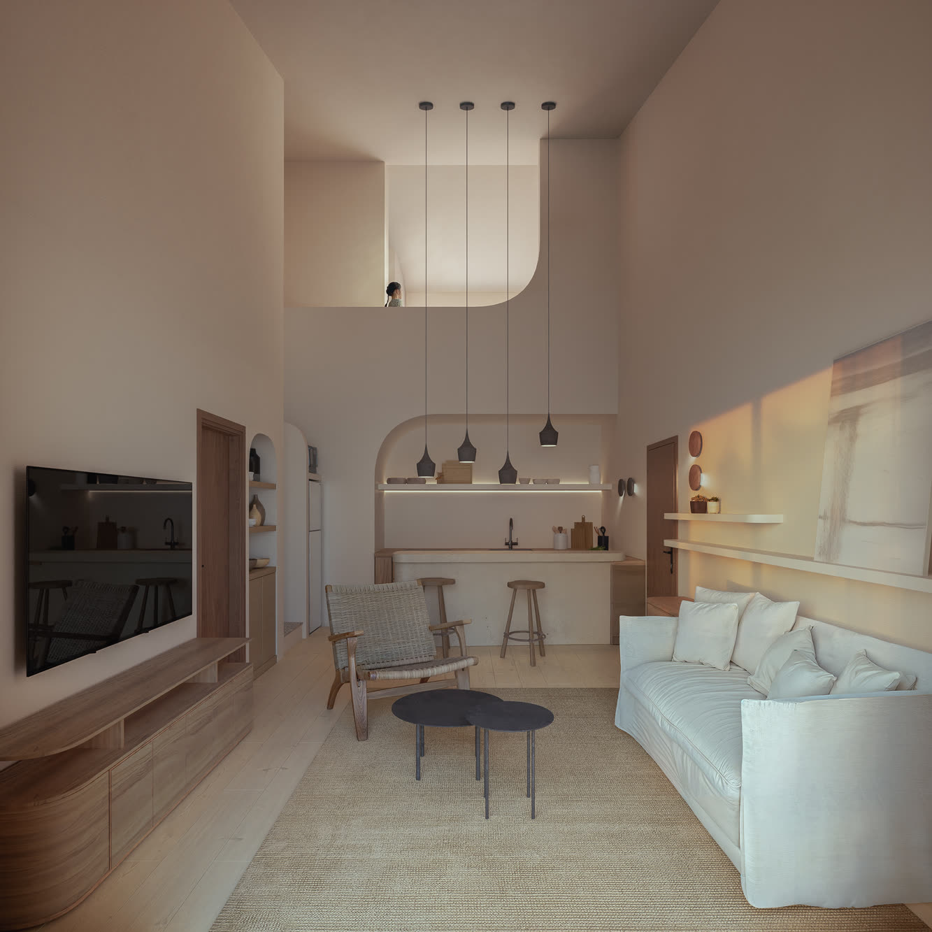 Altura — living interior, doble altura