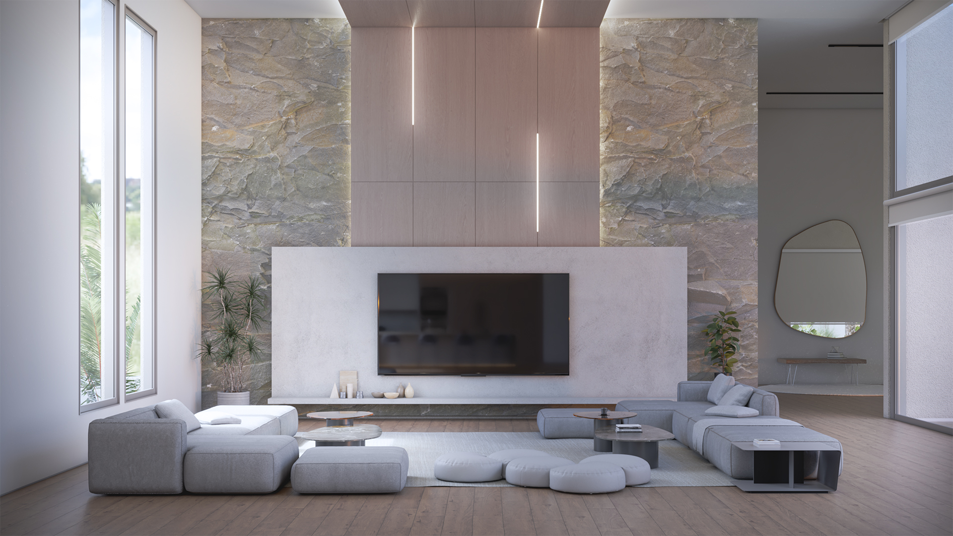 Canal House — living, vista principal