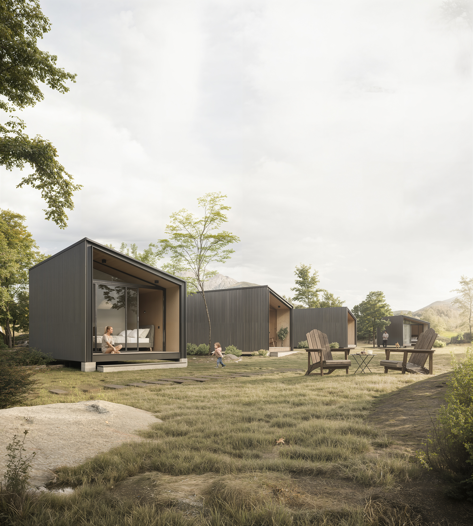 Render arquitectónico · Casa Modular · vivienda unifamiliar modular · Córdoba Argentina · Arcando Visual