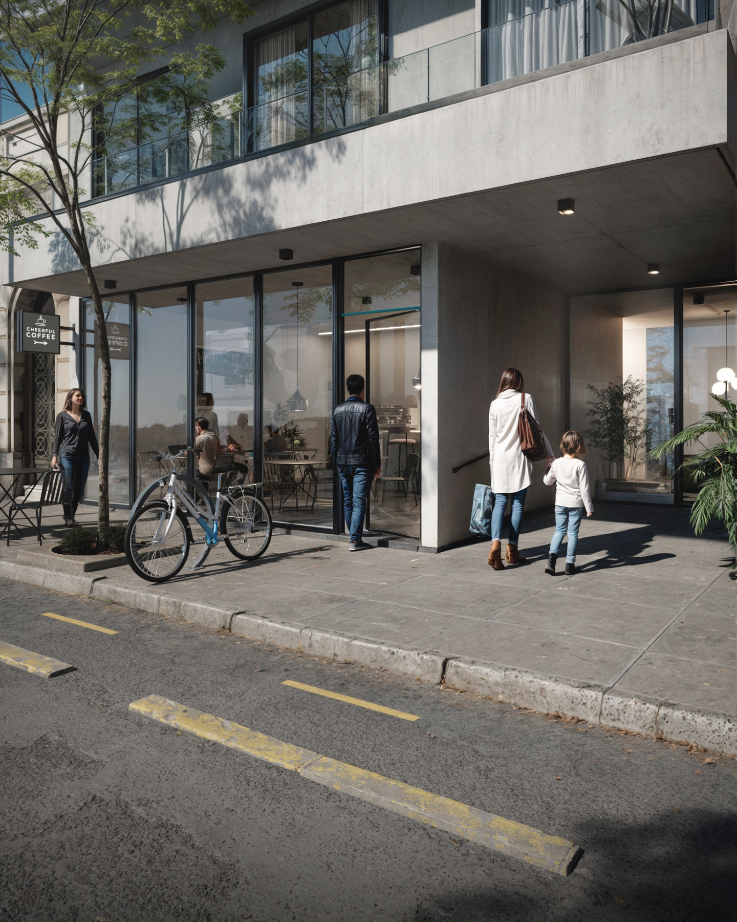 Render arquitectónico · Granaderos · edificio residencial · Buenos Aires Argentina · Arcando Visual