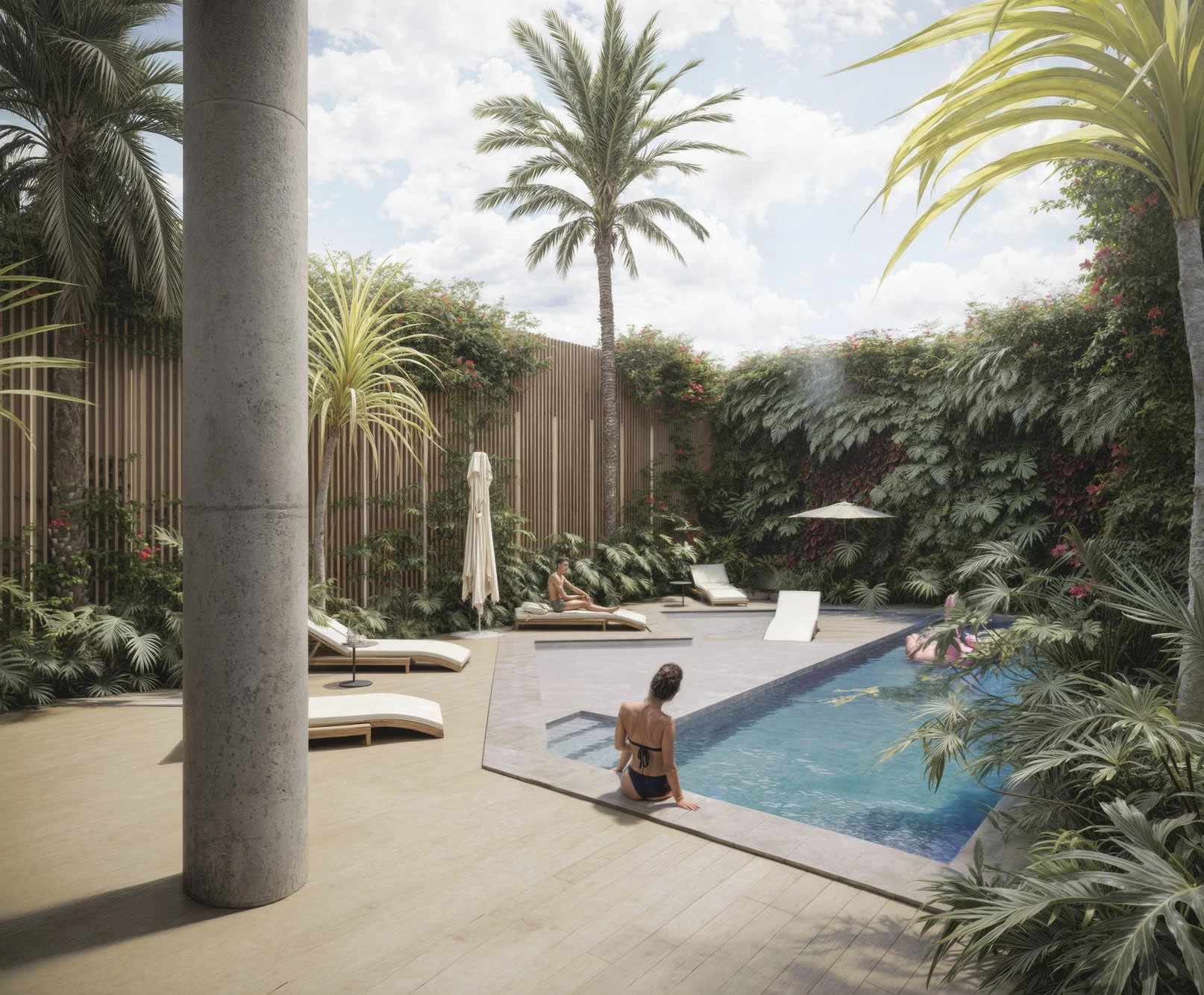 Krystal Park Tower — pileta y solárium, amenities
