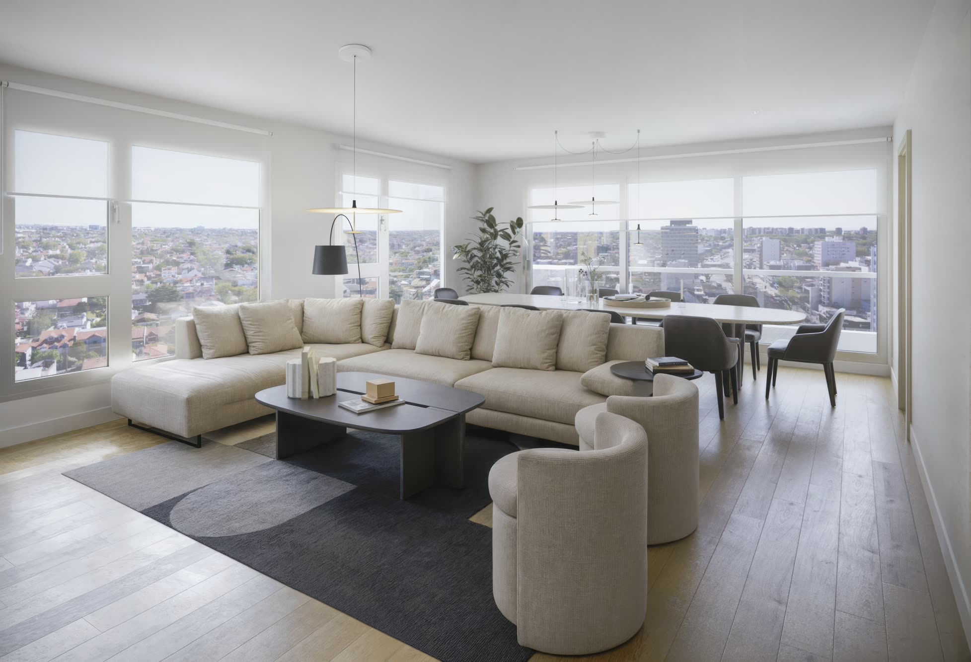 Krystal Park Tower — living interior, unidad tipo