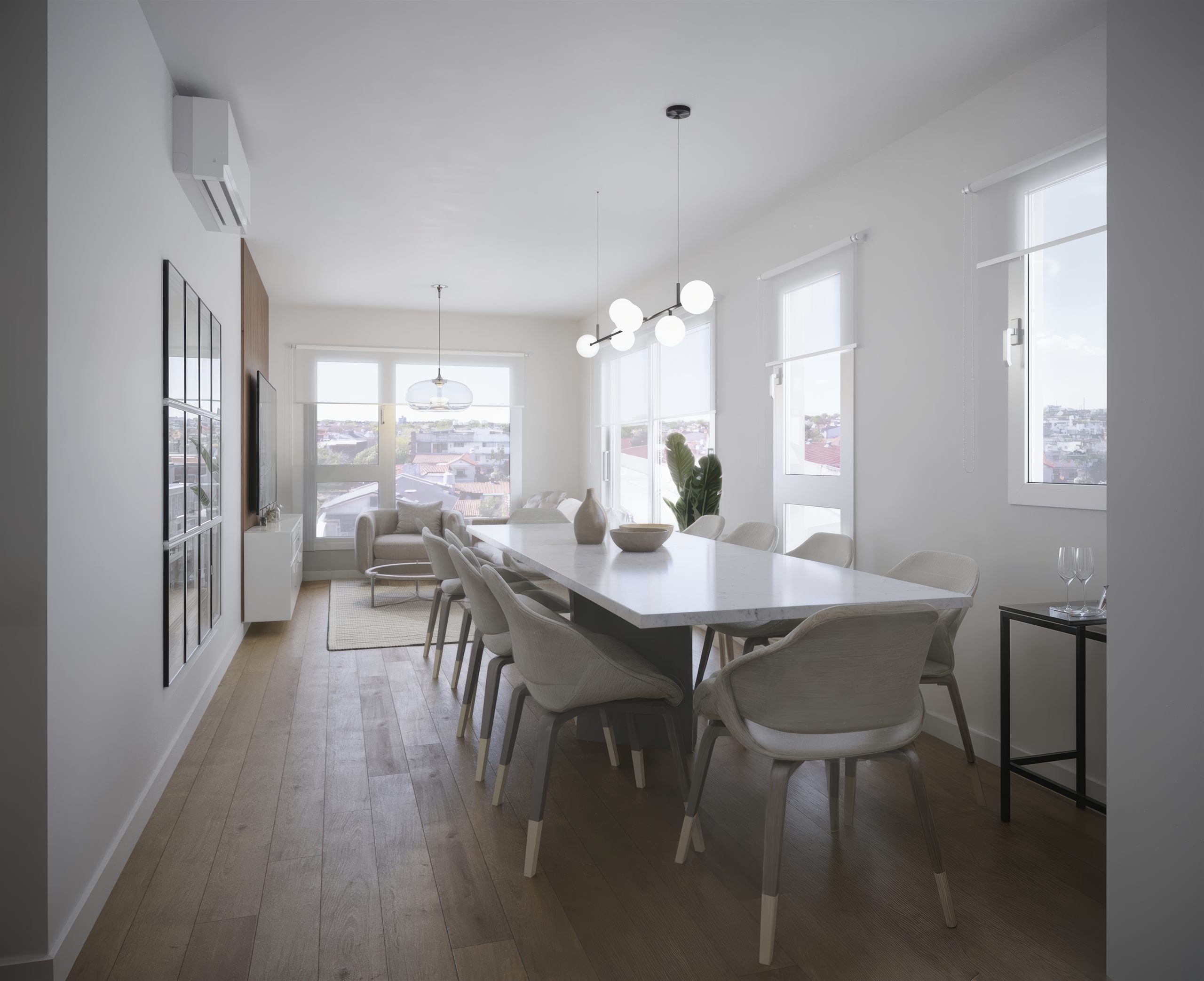 Krystal Park Tower — living 4 ambientes, pisos bajos