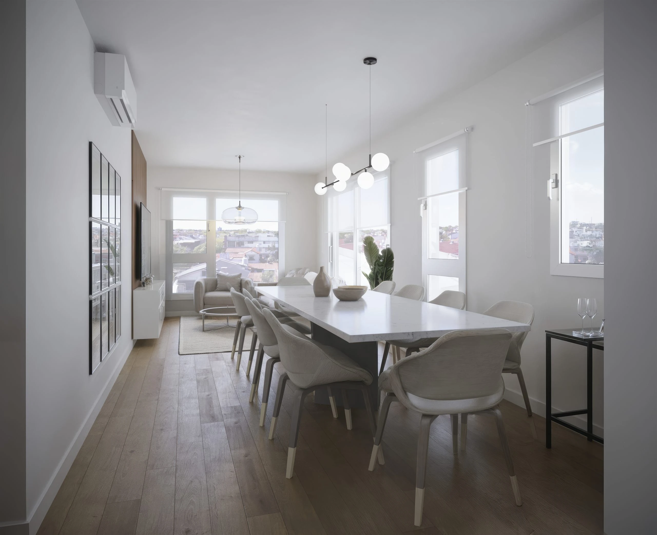Krystal Park Tower — living 4 ambientes, pisos bajos