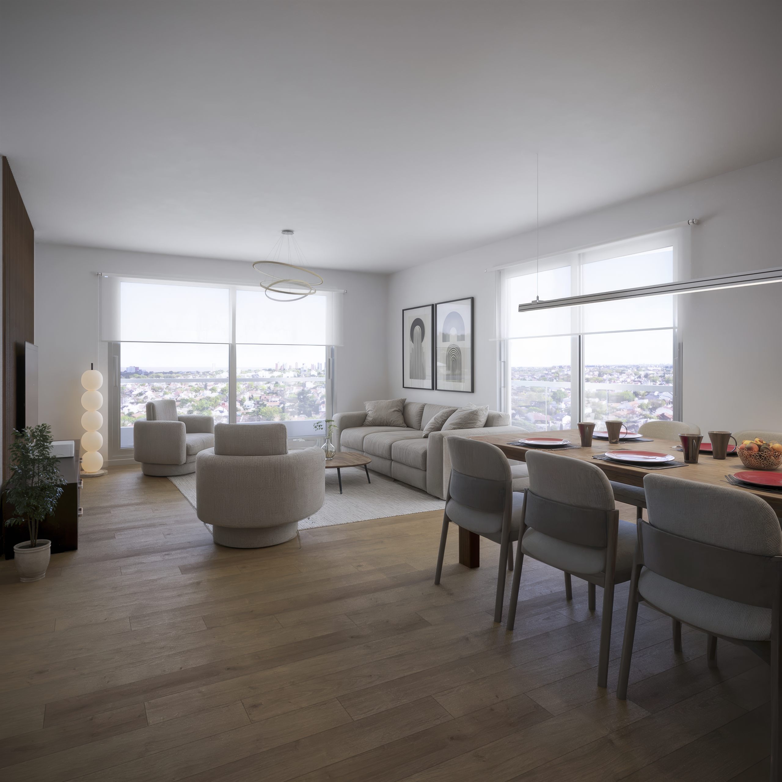 Krystal Park Tower — living 4 ambientes, pisos altos