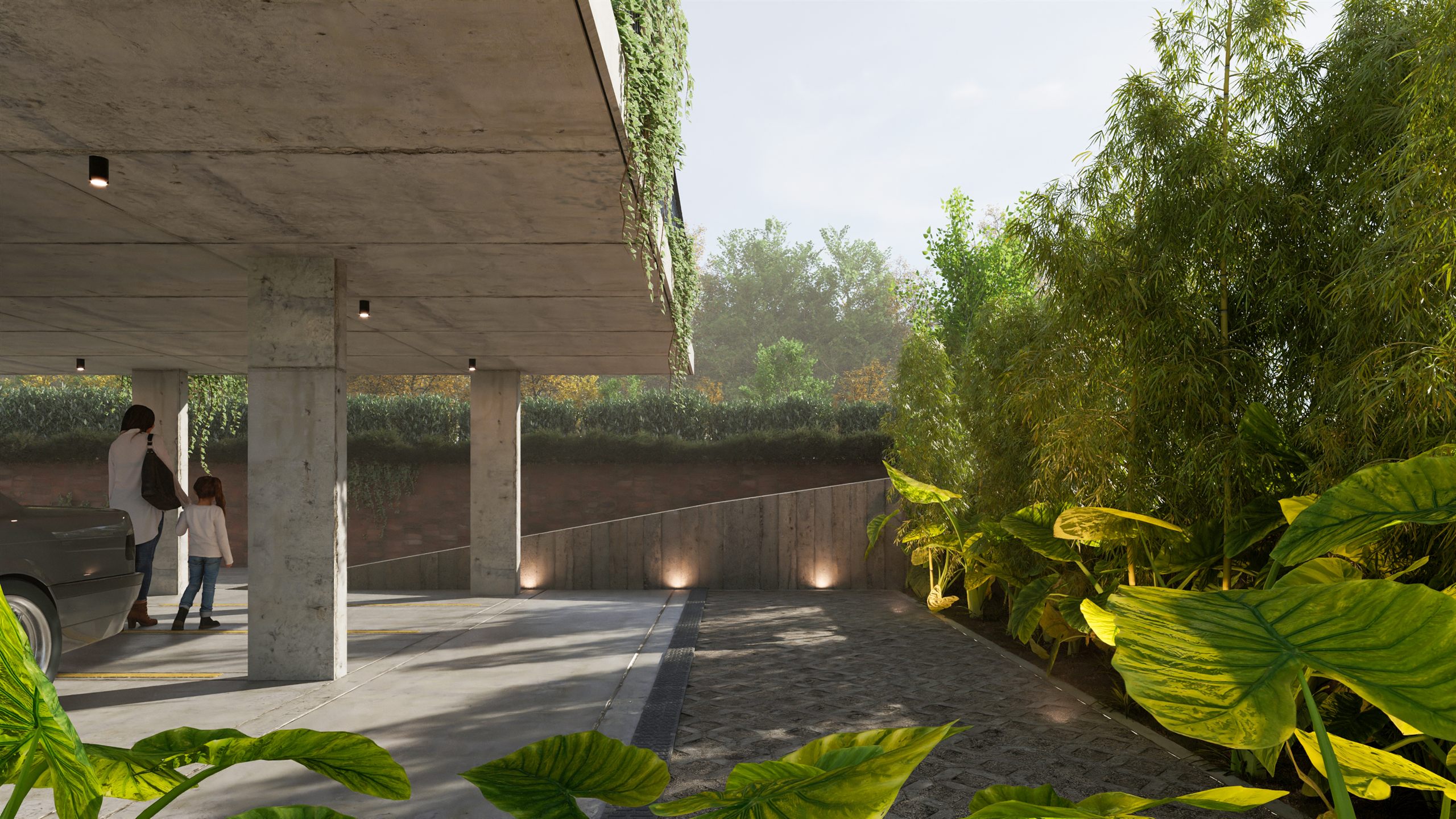 Las Piedras — cochera del conjunto